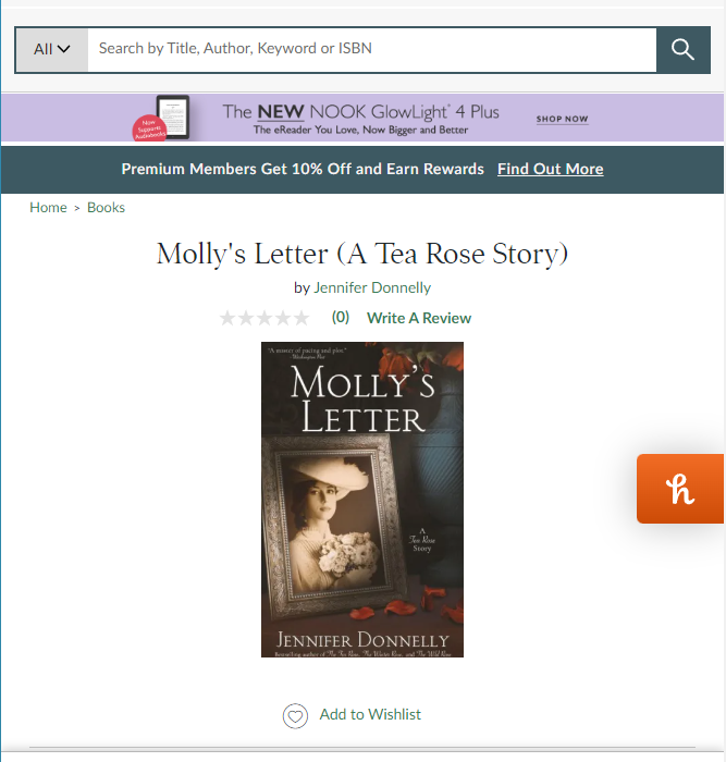 Molly’s Letter is on B&N!